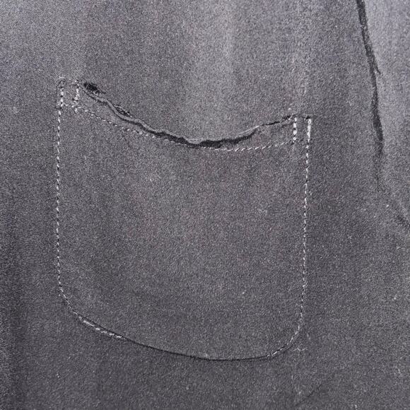 Ekouaer Black Blouse Top Collared XXL Long Line Side Split Lightweight Rayon - Picture 6 of 10